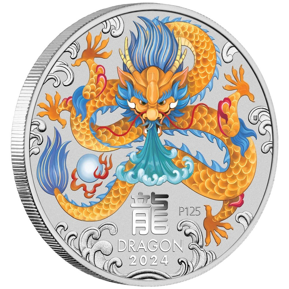 Silbermünze Jahr des Drachen 1 Oz 2024 - LUNAR SERIES III. Farbig