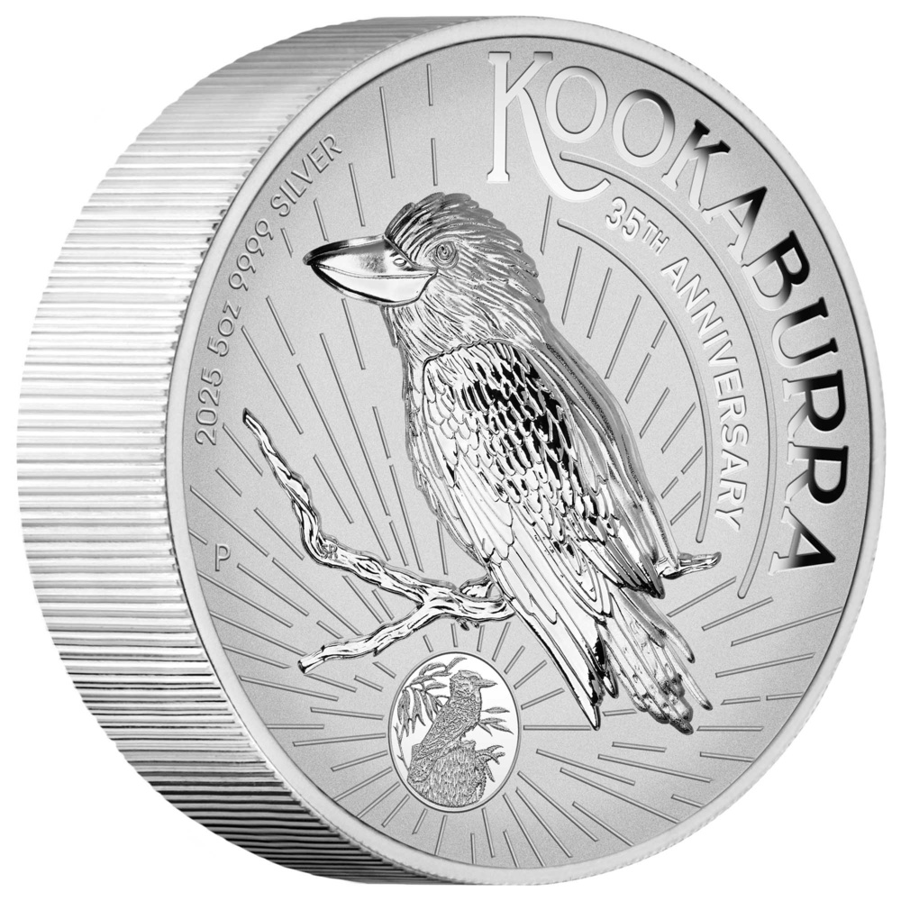 Australische Kookaburra 35-jähriges Jubiläum 2025 5 Unze Silber Anlagemünze