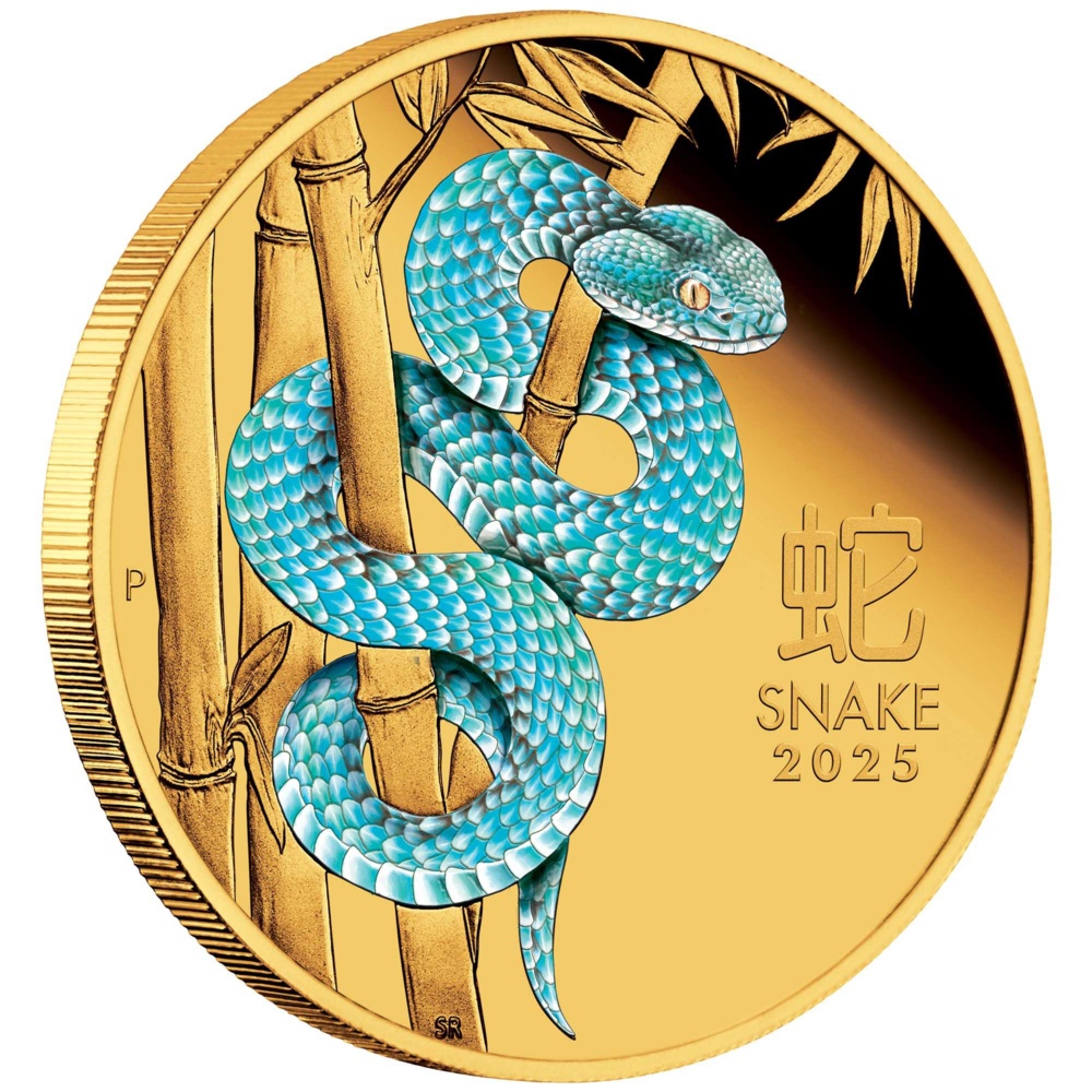 Gold Coin Year of the Snake 1 Oz 2025 - LUNAR SERIES III. Proof Coloured
