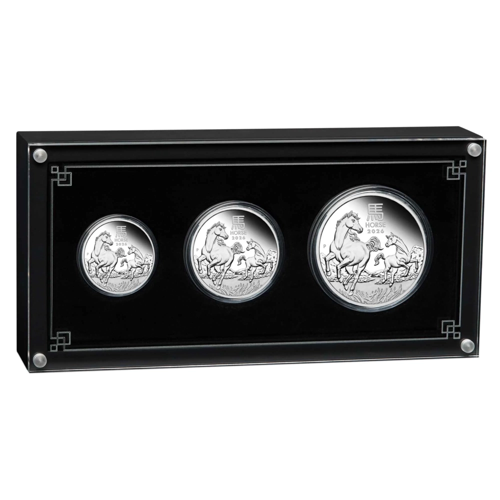 Three-Coin Set Australian Lunar Series III 2026 Year of the Horse Silver - Proof