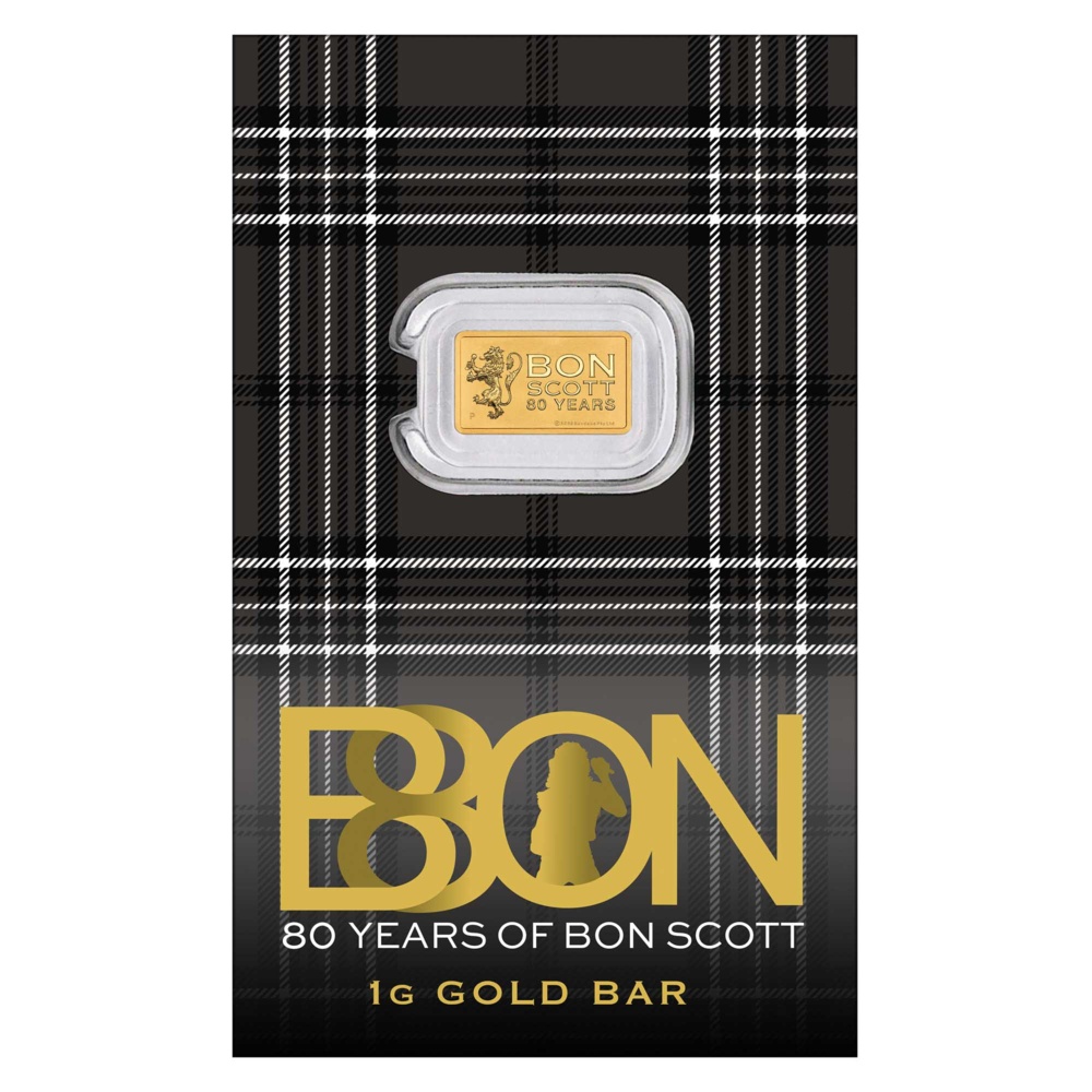 Bon Scott – 80. Geburtstag 2026 – 1 g Goldbarren