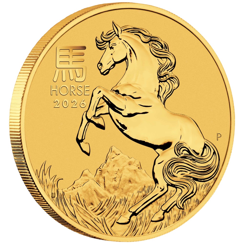 Goldmünze 2 oz Lunar III Pferd  2026