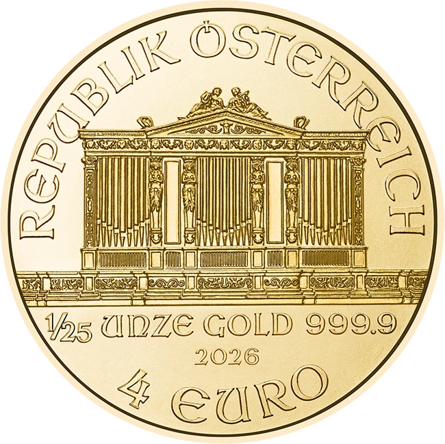 Wiener Philharmoniker 1/25 Oz 2026 Goldmünze