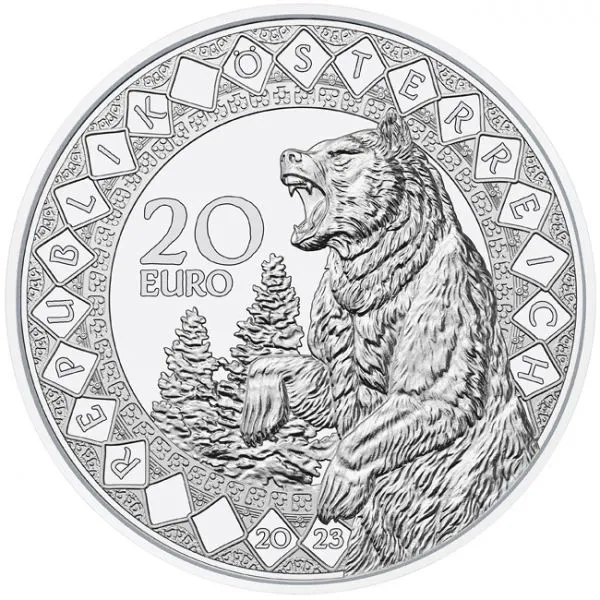 Silbermünze Heilkräfte des Bären 2/3 Oz 2023