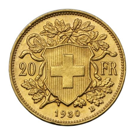 Gold investment Swiss 20 franc-Vrenelli 1930