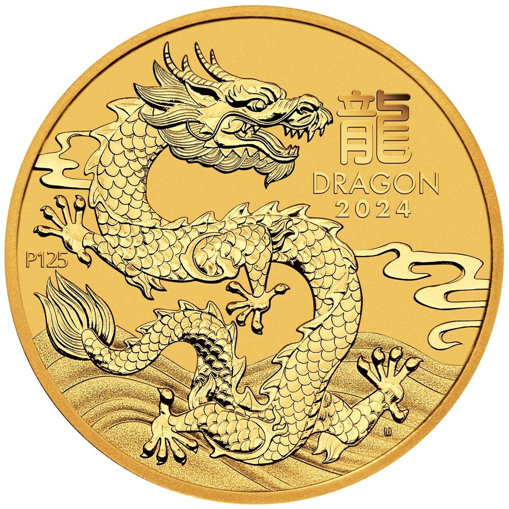 Zlatá mince Rok Draka 2 Oz 2024 - LUNÁRNÍ SÉRIE III.