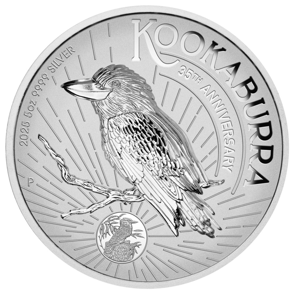 Australische Kookaburra 35-jähriges Jubiläum 2025 5 Unze Silber Anlagemünze