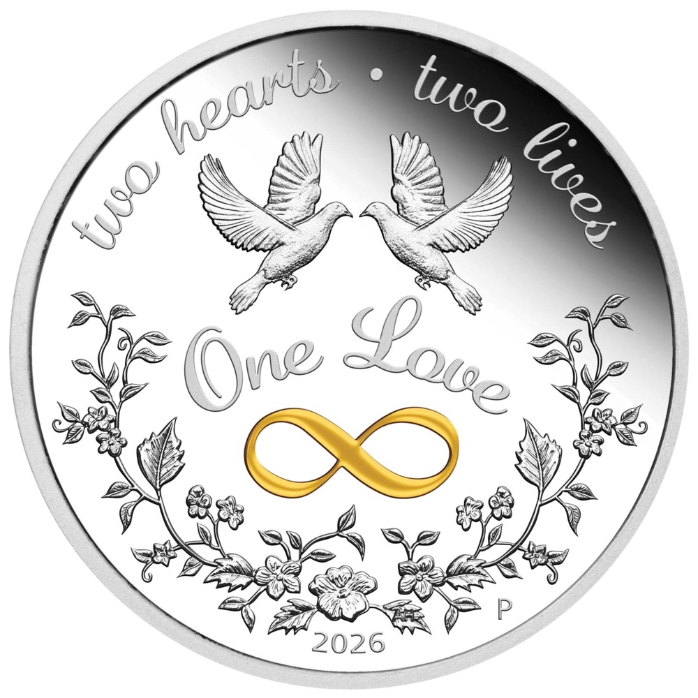 One Love 2026 1 Unze Silber-Proof-Farbige Münze