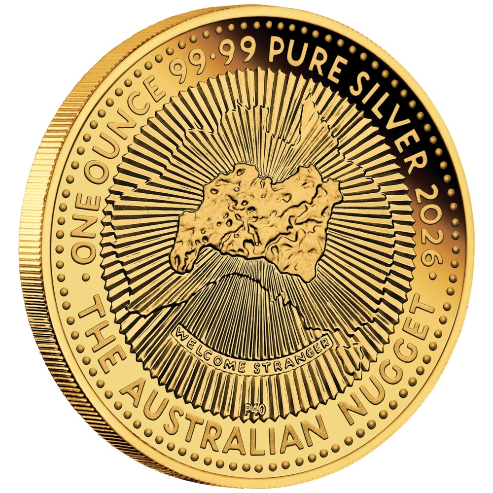 Hobart Money Expo Special Australian Nugget 40th Anniversary 2026 1oz Silver Proof Gold-Plated Coin