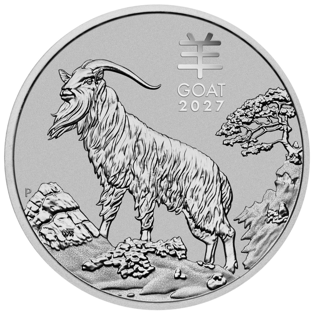 Australian Lunar Series III 2027 Year of the Goat 1oz Platinum Bullion Coin