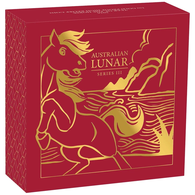 Gold Proof Coin Australian Lunar Series III 2026 Year of the Horse 1oz -High relief