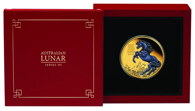 Zlatá mince Rok Koně 1 Oz 2026 - LUNÁRNÍ SÉRIE III. Proof Coloured