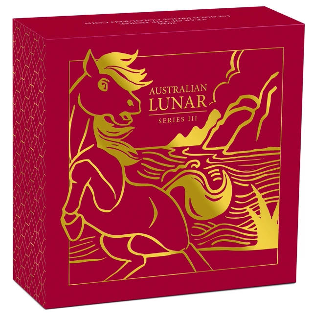 Zlatá mince Rok Koně 1 Oz 2026 - LUNÁRNÍ SÉRIE III. Proof Coloured