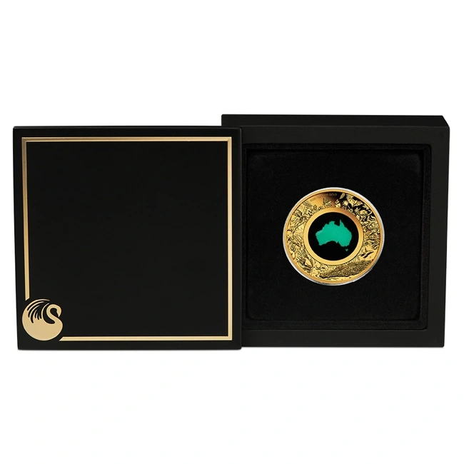 Zlatá mince „Great Southern Land 2026“ - 1 OZ - Proof s motivem chrysoprasu - Austrálie