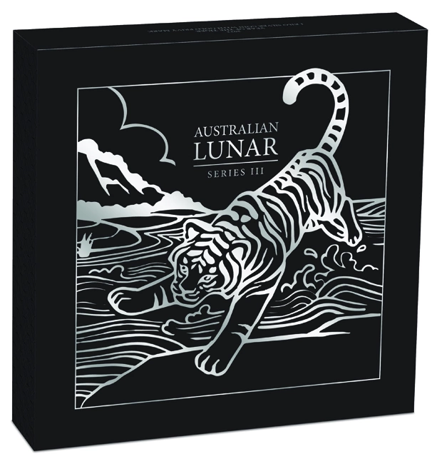 Australian Lunar Series III 2022 Year of the Tiger 1 Kilo Silver Coin with Gold Privy Mark