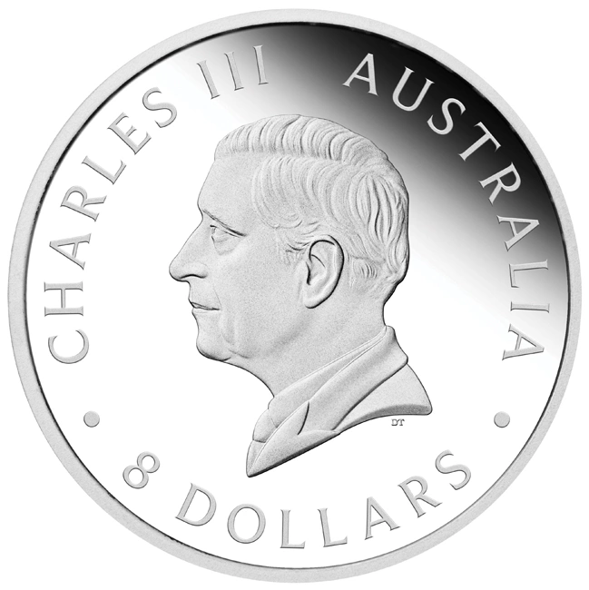 Australische Kookaburra 2024 5 oz Silber-Proof-Münze mit hohem Relief und Prägung