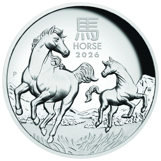 Australian Lunar Series III 2026 Year of the Horse 1oz Silver Proof High Relief Coin -Proof