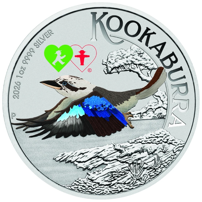 1 Oz Australian Kookaburra (Kingfisher) 2026 Color (World Money Fair Berlin 2026) Silver Coin Card