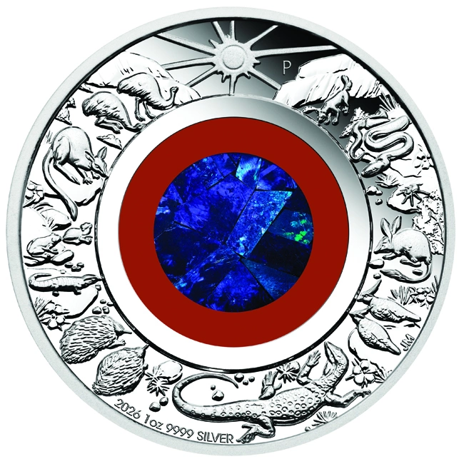 Wunder Australiens – Das Outback 2026 1 oz Silber-Proof-Münze mit Opal