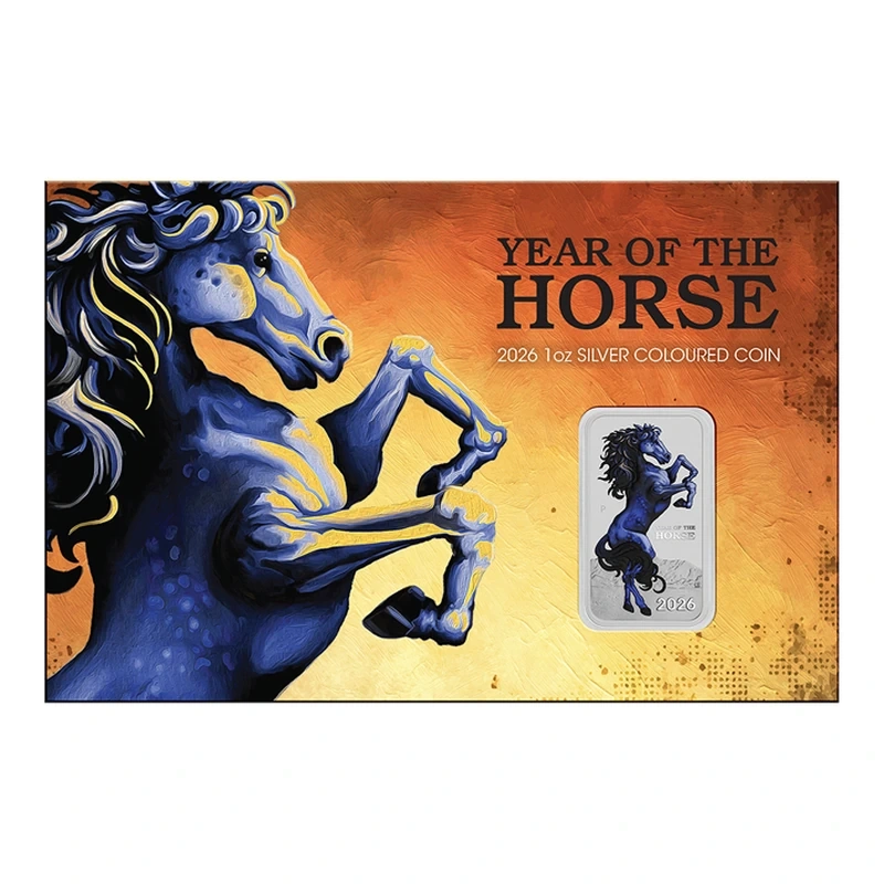 Lunar Horse 2026 1oz Silver Coloured Rectangular Coin