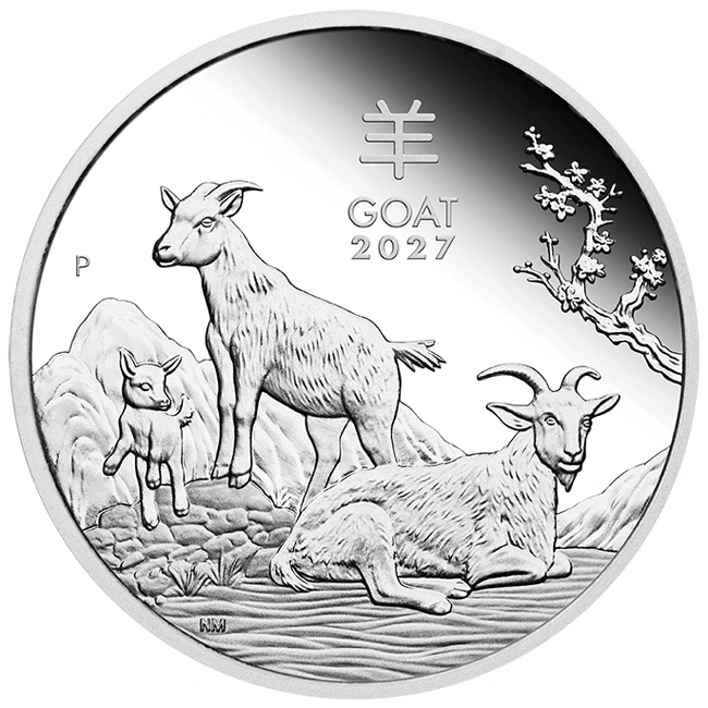 Silver Proof Coin Australian Lunar Series III 2026 Year of the Goat 1/2 oz
