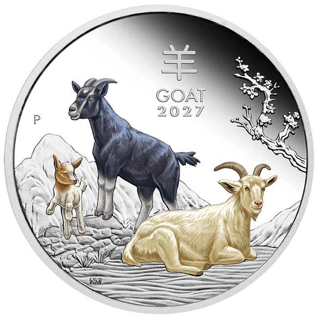 Three-Coin Set Australian Lunar Series III 2027 Year of the Goat Silver - Proof