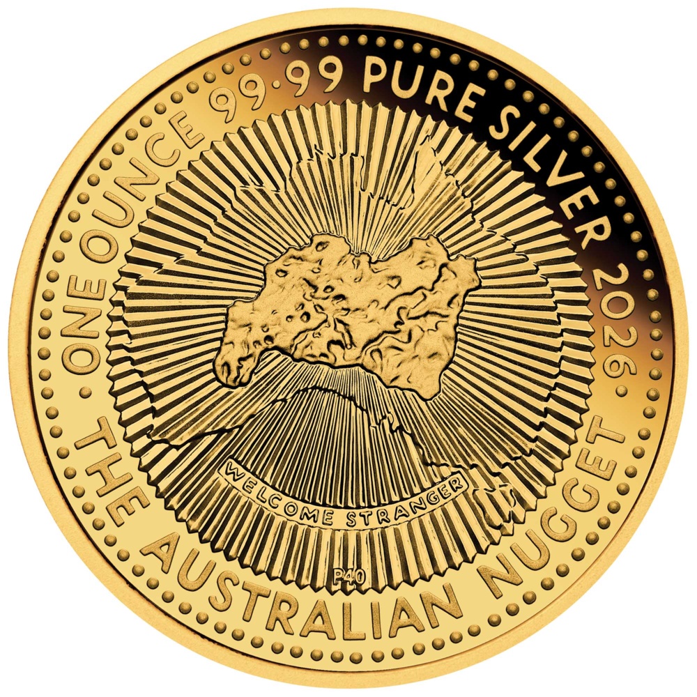 Hobart Money Expo Special Australian Nugget 40th Anniversary 2026 1oz Silver Proof Gold-Plated Coin