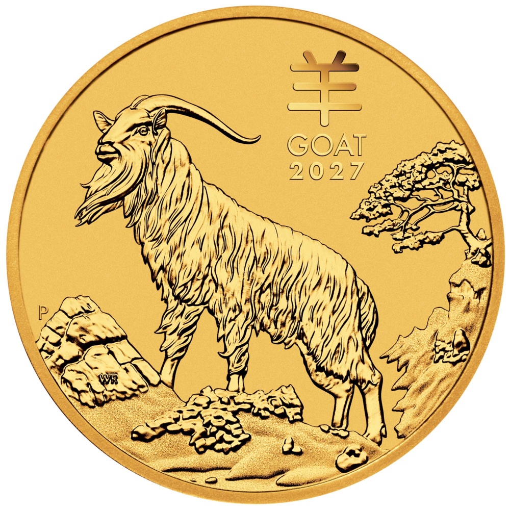 Australian Lunar Series III 2027 Year of the Goat 1/2oz Gold Bullion Coin