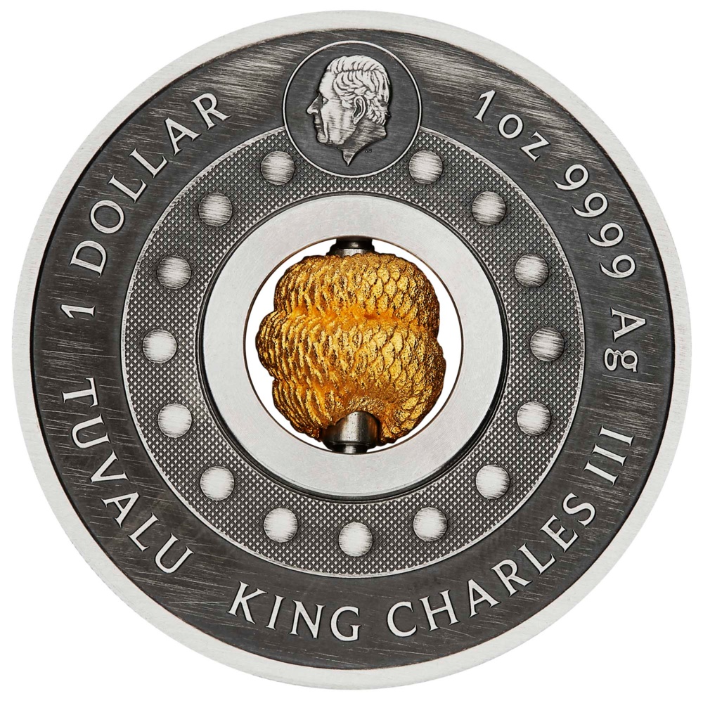 Silver Coin Snake Antique Rotating Charm 1 Oz 2025