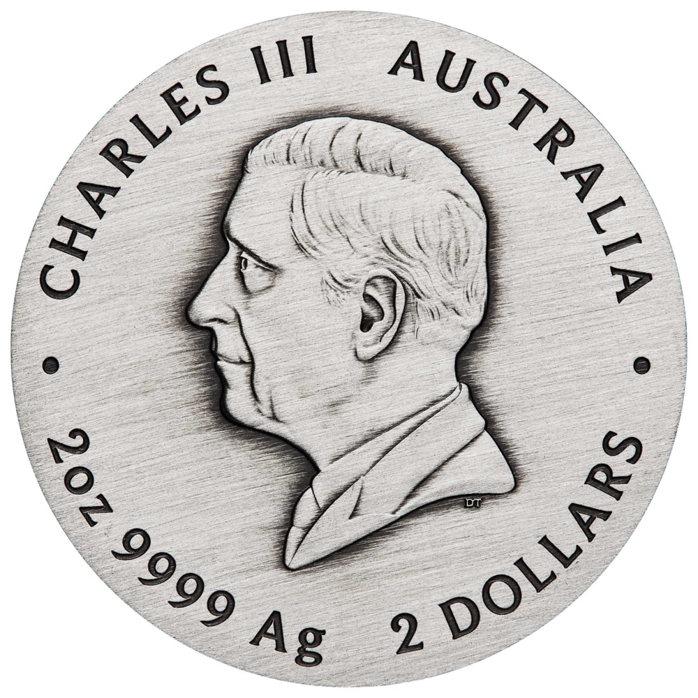Australische Mondserie III 2025 Jahr der Schlange 2 oz Silbermünze in Antikoptik