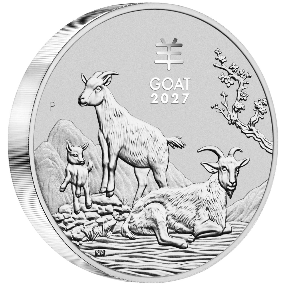 Silver Bullion CoinAustralian Lunar Series III 2027 Year of the Goat 1 Kilo