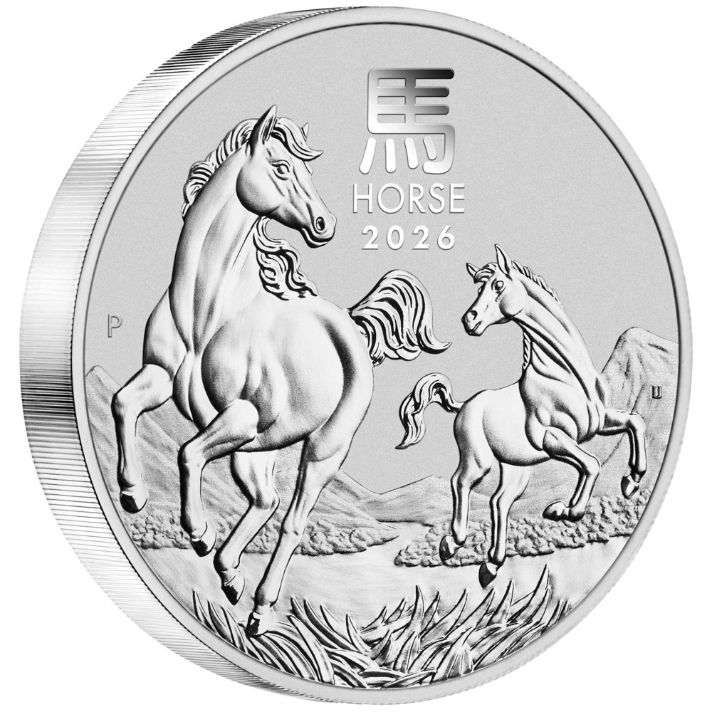 Stříbrná mince Rok Koně 2 Oz 2026 - LUNÁRNÍ SÉRIE III.