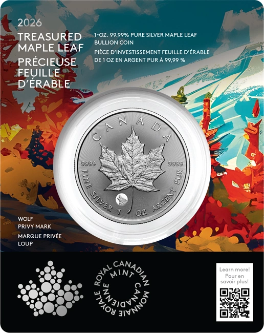 Stříbrná mince Treasured Maple Leaf Privy Wolf 1 Oz 2026