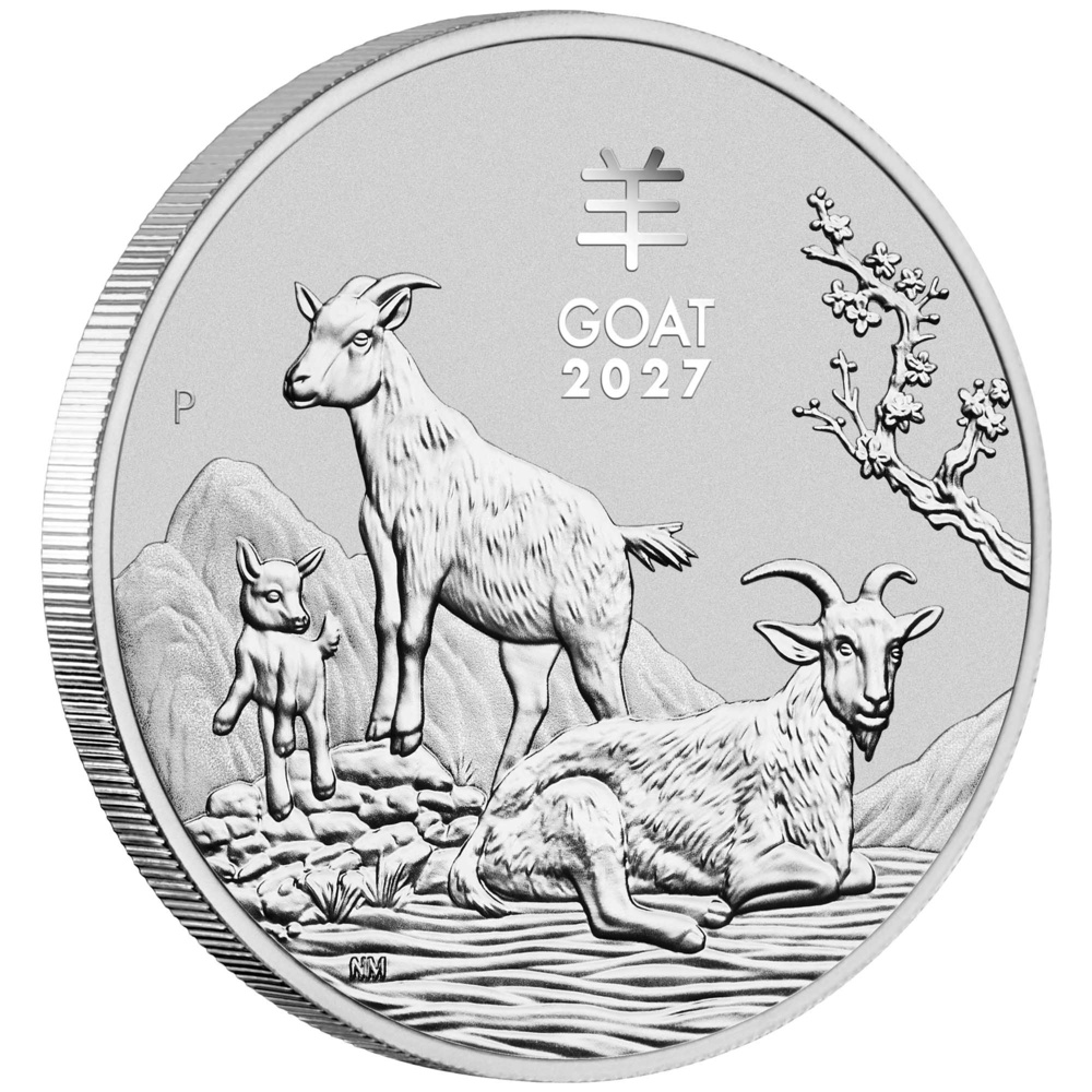 Stříbrná mince Rok Kozy 5 Oz 2027 - LUNÁRNÍ SÉRIE III.