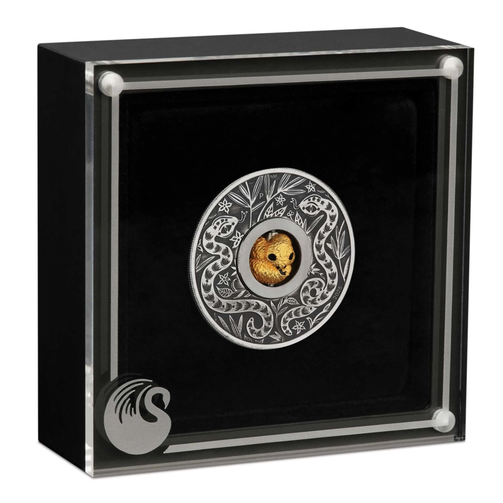 Silver Coin Snake Antique Rotating Charm 1 Oz 2025