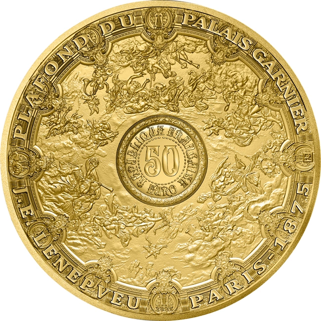 Ceilings of the Palais Garnier 50€ 1/4oz Gold Coin - Proof quality yeardate 2025