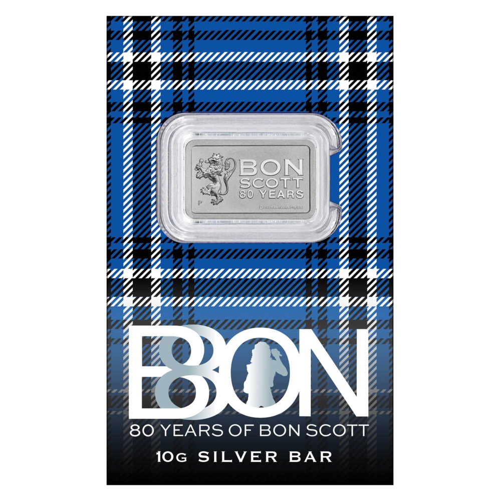 Bon Scott – 80. Geburtstag 2026 – 10 g Silberbarren