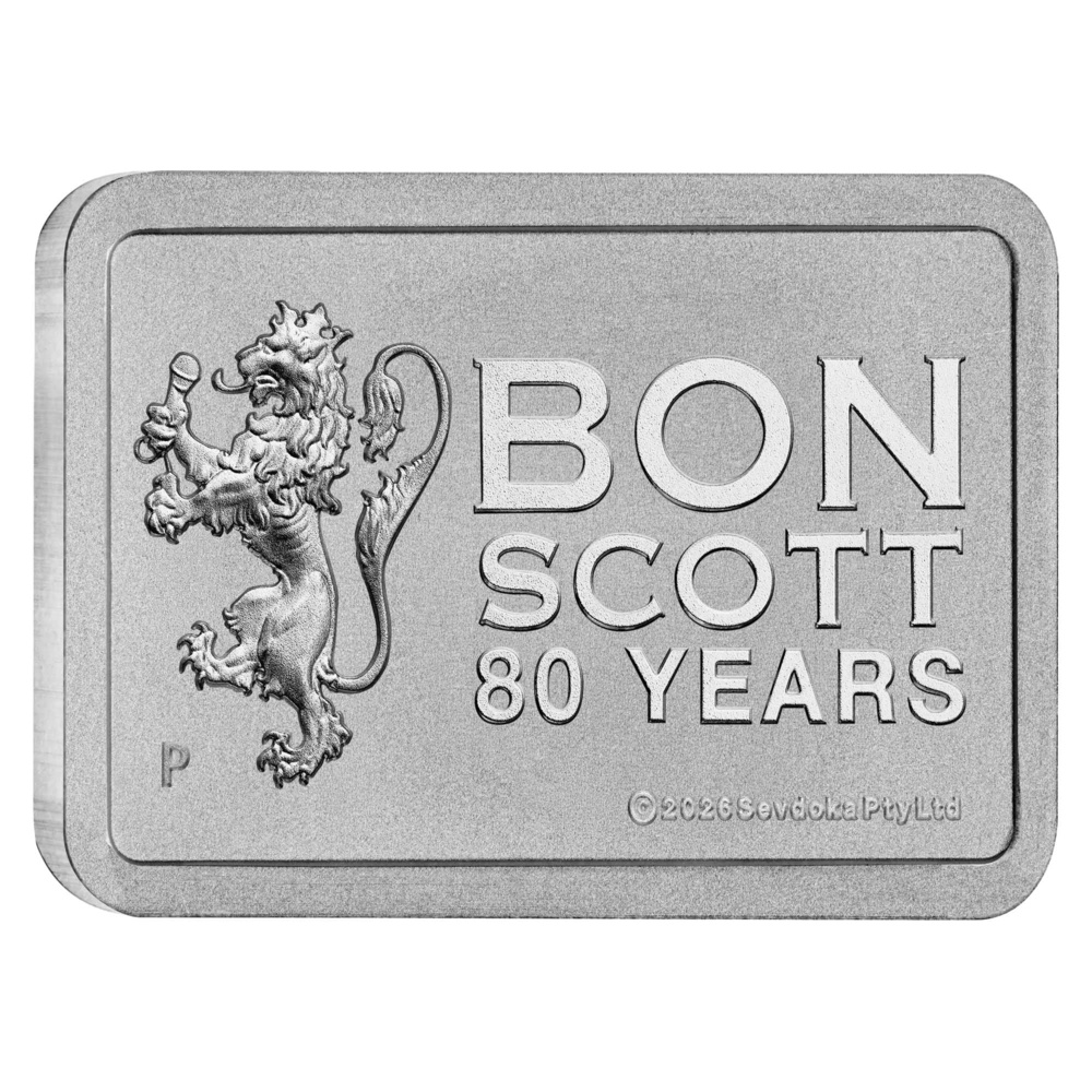 Bon Scott – 80. Geburtstag 2026 – 10 g Silberbarren