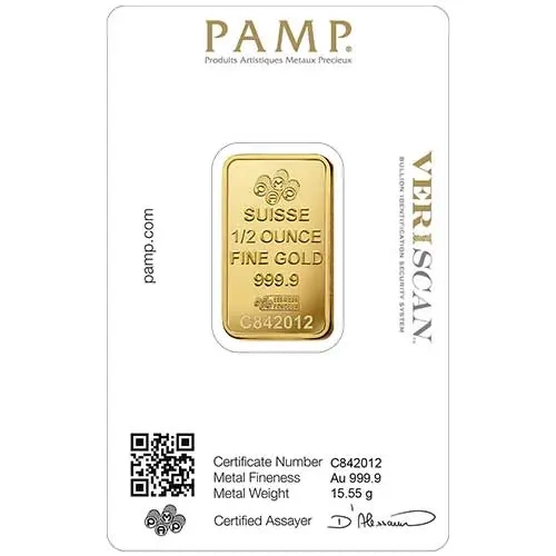 1/2 ounce gold bar PAMP Suisse Fortuna