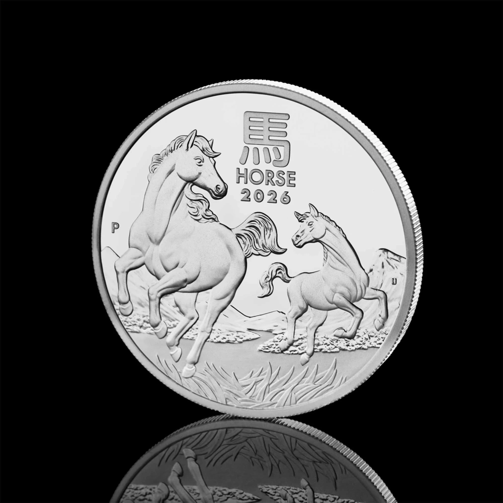 Silber-Proof-Münze Australische Mondserie III 2026 Jahr des Pferdes 1/2 oz