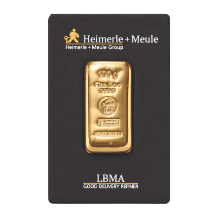 Heimerle + Meule Investiční zlatý slitek litý 100g, litý