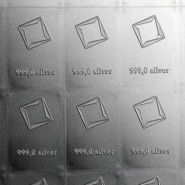 100x 1g investiční stříbrný slitek Valcambi CombiBar®