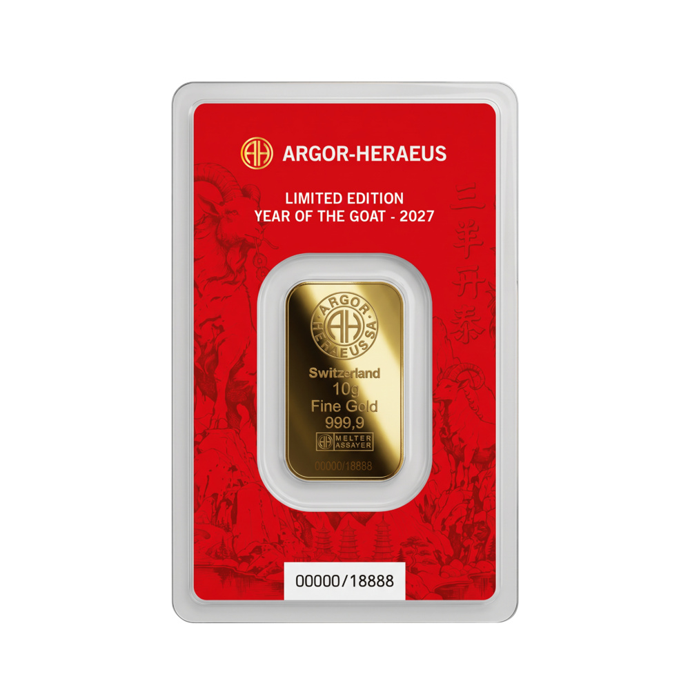 Argor-Heraeus Limited edition Rok kozy 2027 zlatý slitek 10g