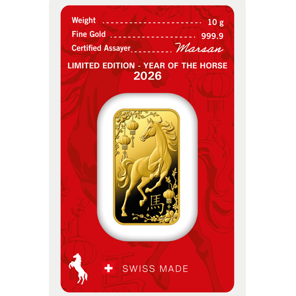 Argor-Heraeus Limited Edition Jahr des Pferdes 2026 Goldbarren 10 g