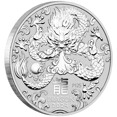Stříbrná mince Rok Draka 1 Oz 2024 - LUNÁRNÍ SÉRIE III.