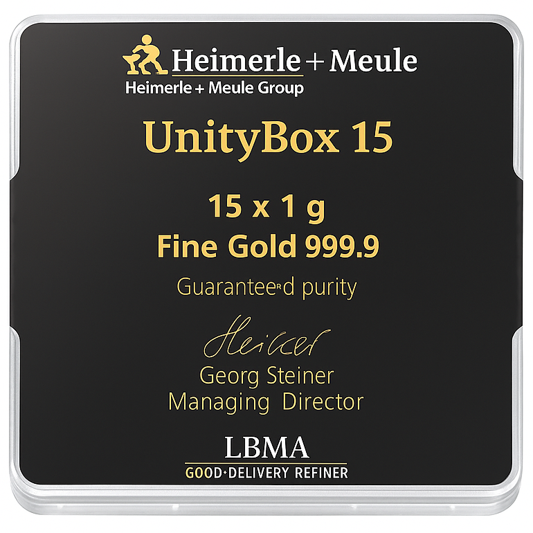 Heimerle + Meule Anlagegoldbarren 15g (15 x 1g) - UNITY BOX