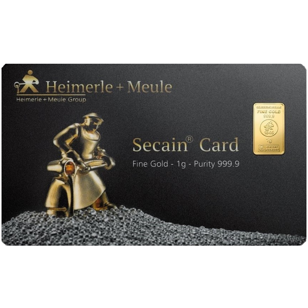 Heimerle + Meule Investment-Goldbarren 1 g – Secain®-Karte