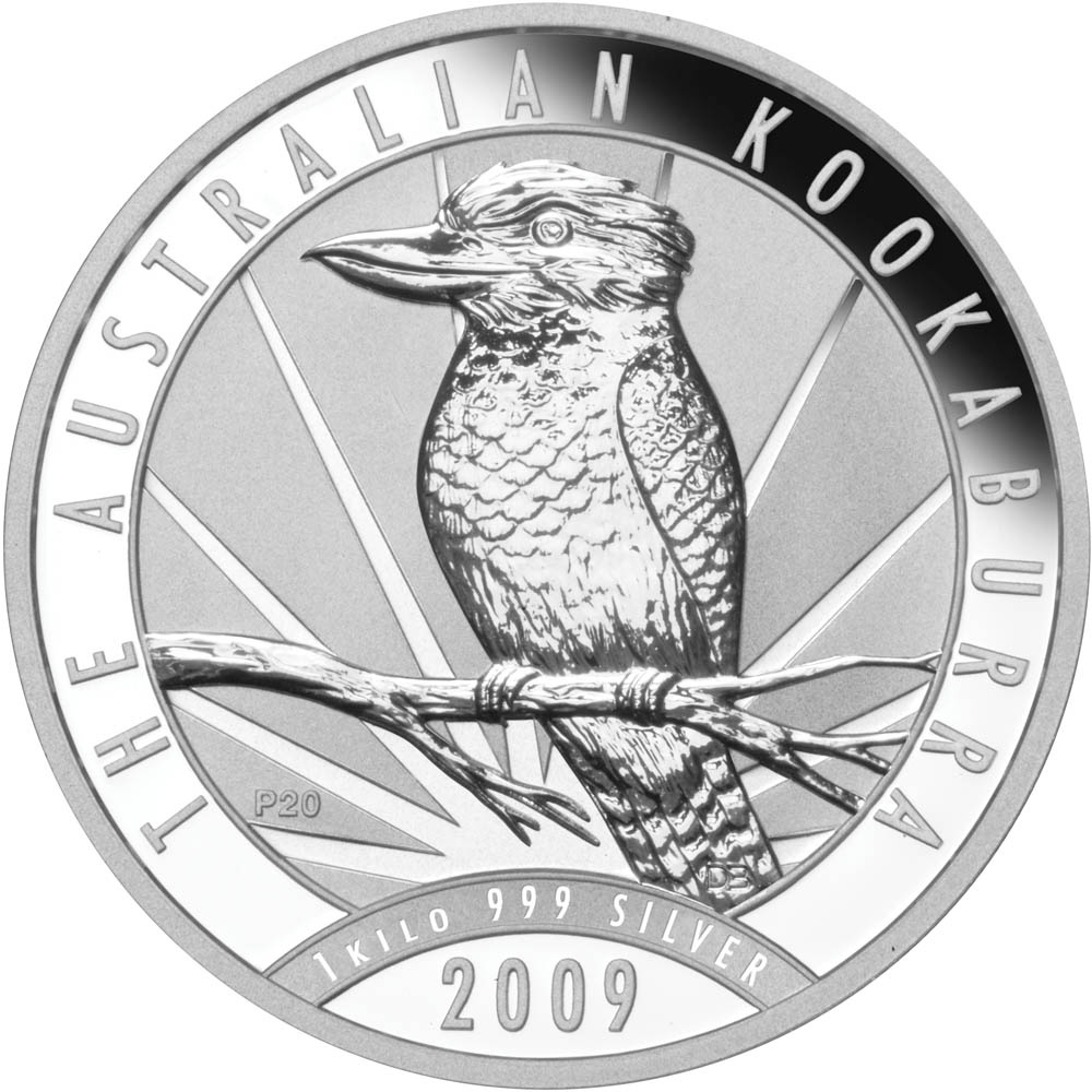 2009 Australische Kookaburra 1-Kilo-Silbermünze