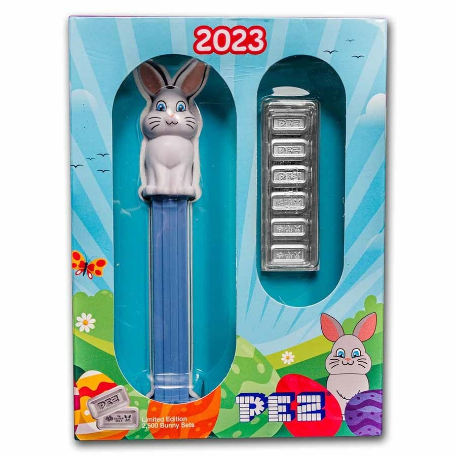 PAMP PEZ® Spring Bunny Silver Wafers & Dispenser dárkový set 30 g