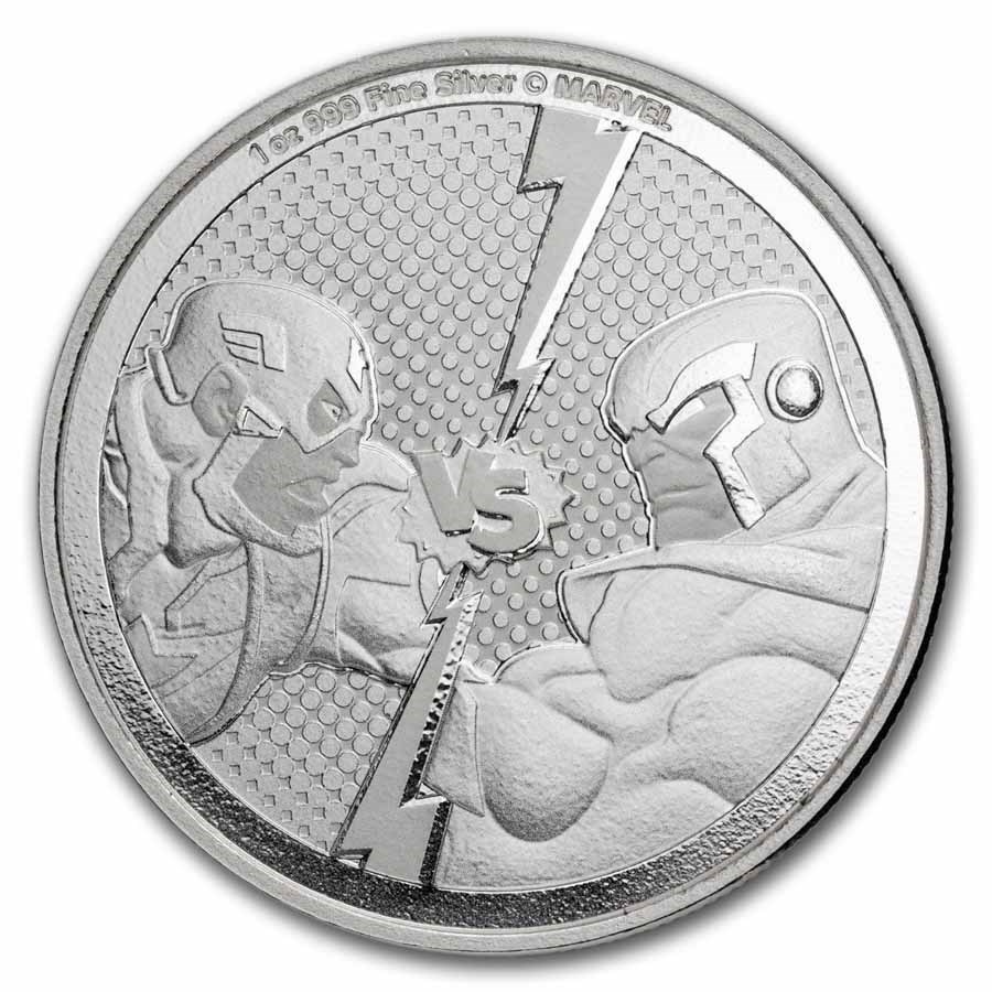 Stříbrná mince Marvel Captain America vs Thanos Silver Coin - 2025 - 1 oz